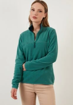 LELA Slim Fit - Fleece Trui - Light Green