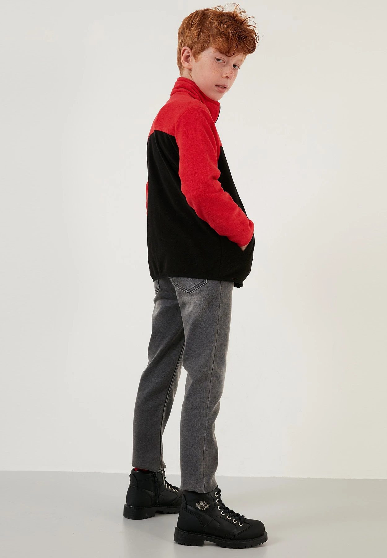 LELA Regular Fit - Sweater Met Rits - Red Black - Afbeelding 7