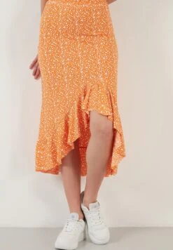 LELA Midi - A-Lijn Rok - Orange