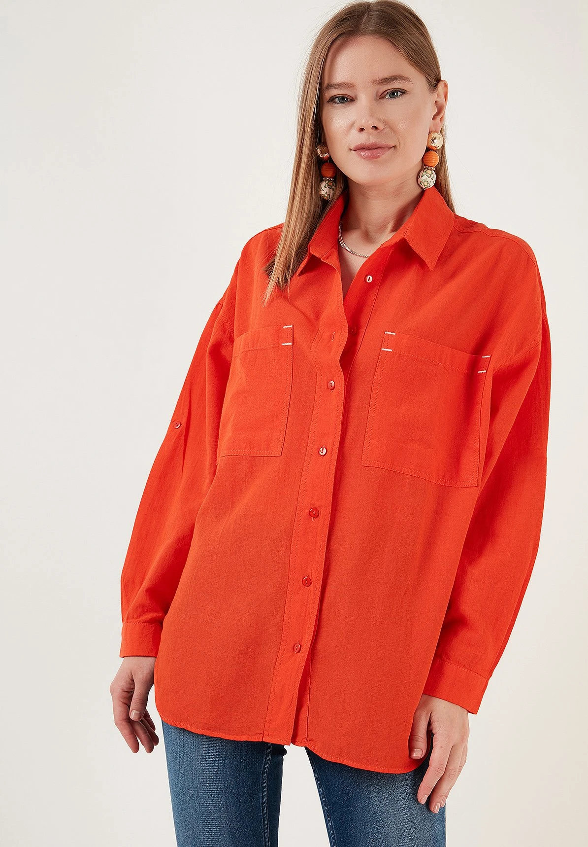 LELA Loose Fit - Overhemdblouse - Orange
