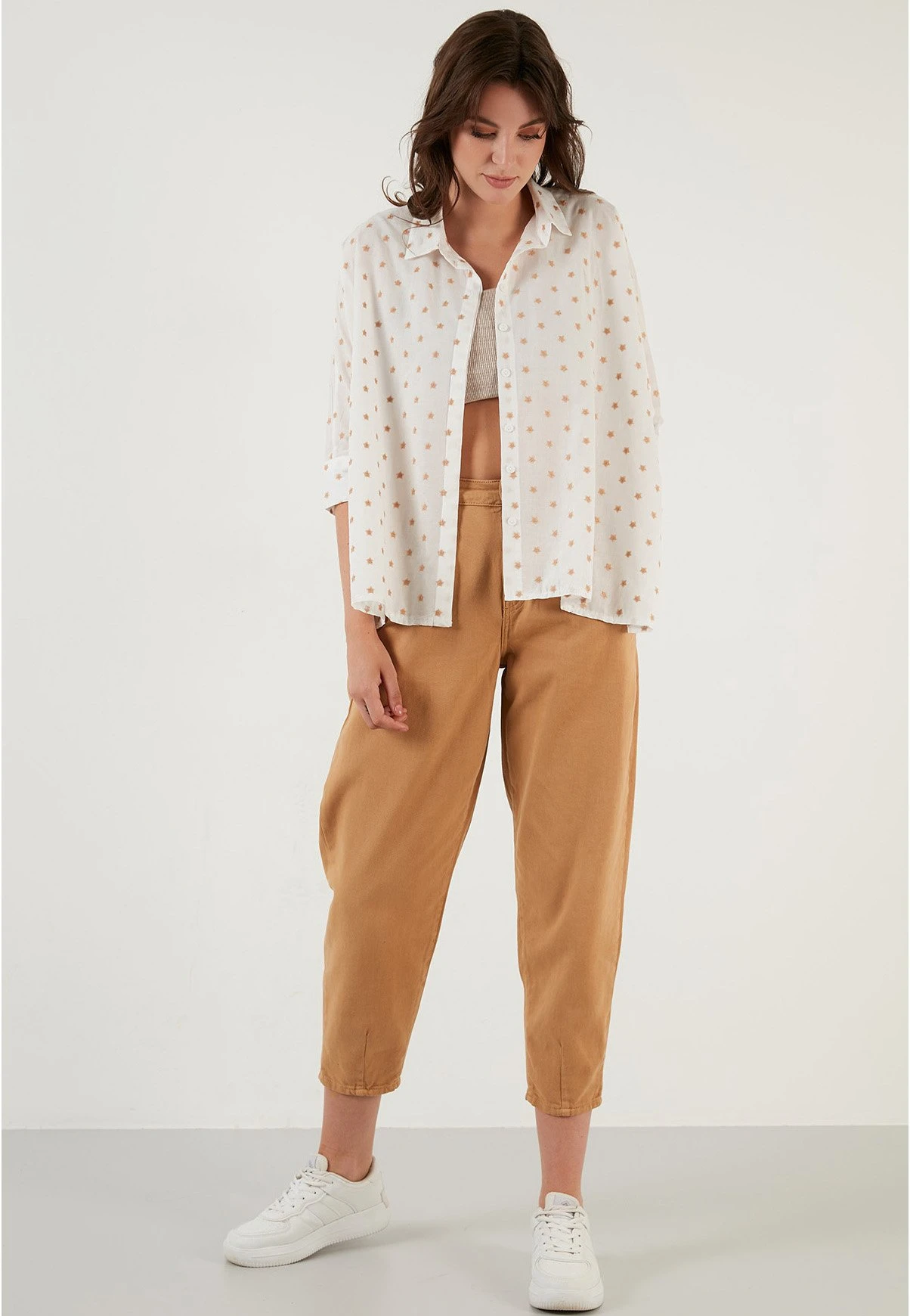 LELA Overhemdblouse - Camel - Afbeelding 2